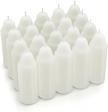 12-Hour White Candles Compatible with Candle Lanterns, Long-Burning Candles for Outdoor, Camping, Emergency, Survival Emergency Preparedness- 20Pack