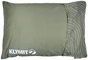 Klymit Drift Camping Pillow, Shredded Memory Foam Travel Pillow with Reversible Cover for Outdoor Use, Green, Large