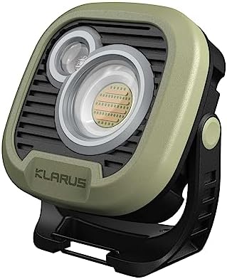 klarus WL3 Camping Lights & Lanterns,13500mAh High Capacity Rechargeable Work Light, 1500LM Camping Lantern with 6 Modes Lights, Magnetic Base, Hook Function, Perfect for Camping, Workshop,etc(Green)