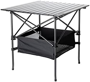 TrailBuddy Folding Camping Table – Aluminum Foldable Table for Tailgating or Camp Site with Carry Bag – Lightweight and Portable for Beach, Picnic, Tailgate & Outdoor Use, 28″x 28″ x 28″