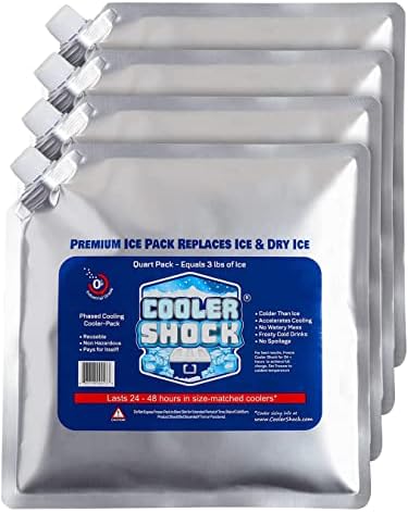 Cooler Shock Reusable Ice Packs for Cooler – Long-Lasting Cold Freezer Packs for Coolers & Lunch Bags – Cooler Ice Packs for Lunch Box, School, Beach, Fishing, Camping Gear