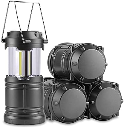 Anfrere Camping Lanterns, 4 Pack Battery Powered Pop Up Hanging Lanterns for Outdoor Camping Hiking, Lanterns for Power Outages, Emergency Survival Kits Lantern Flashlights for Hurricane