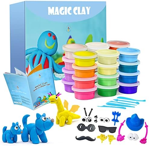 Modeling Clay Kit – 24 Colors Air Dry Ultra Light Soft & Stretchy DIY Molding Clay with Tools, Kids Art Crafts Gift for Boys & Girls Age 3-12 Year Olds