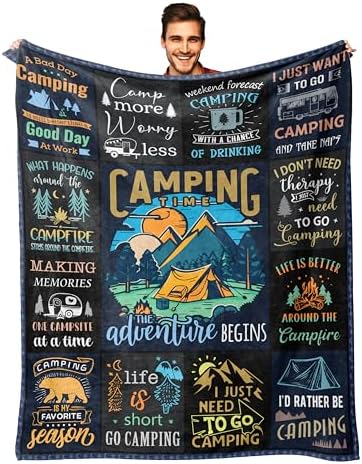 Ryubein Camping Gifts, Camping Essentials, Camping Blanket 60”X50”, Camping Gifts for Men/Women/Couples, Cool Camper Gifts for Camping, Rv Accessories in Inside, Rv Travel Outdoor Camping Blanket