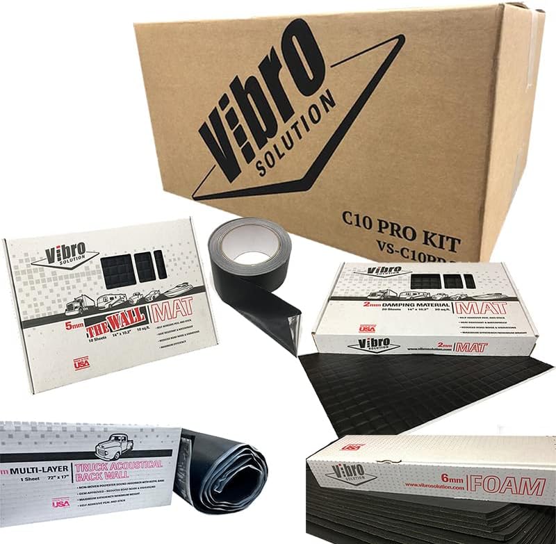 Vibro C10 Pro kit for Trucks – Kit is The ONLY 100% Complete Interior Sound Dampening Solution – Made in USA- We Proudly Support Wounded Warriors.